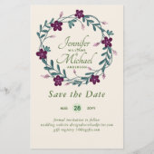 LeahG BUDGET Save Datum Plum Bloemenkrans (Voorkant)