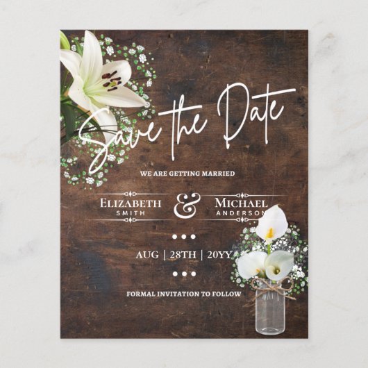 LeahG BUDGET Save The Date Cala Lillies (Voorkant)