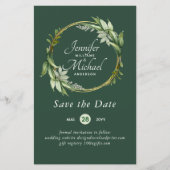 LeahG BUDGET Save The Date Groene krans Modern (Voorkant)