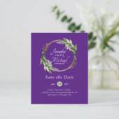 LeahG BUDGET Save The Date Groene krans Modern (Staand voorkant)