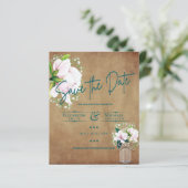 LeahG BUDGET Save The Date Rustieke Magnolia's (Staand voorkant)