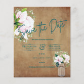 LeahG BUDGET Save The Date Rustieke Magnolia's (Voorkant)