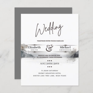 LeahG BUDGET Snowy Mountain Wedding Invite