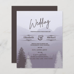 LeahG BUDGET Snowy Mountain Wedding Invite