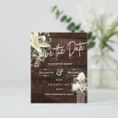 LeahG BUDGET sparen de datum Rustic Cala Lillies (Staand voorkant)