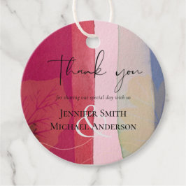 LeahG BUDGET Trouw Berry Rode Paarse Waterverf Bedankjes Labels