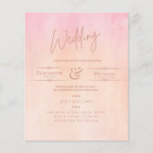 LeahG BUDGET Wedding nodigt Perzikroze Waterverf u (Voorkant)