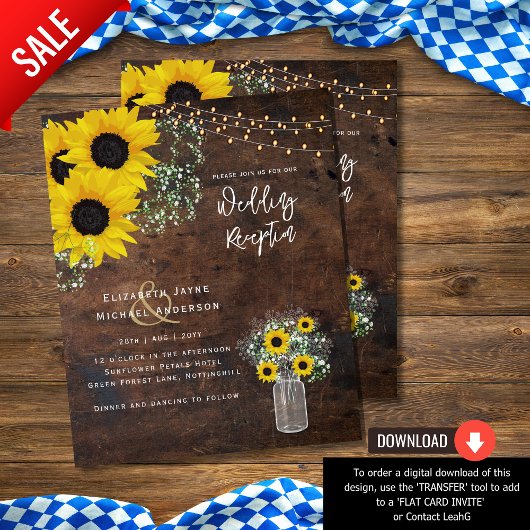 LeahG Budget Wedding RecEPTION Rustic Sunflower