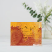 LeahG Budget Wedding Waterverf Sunset Fall Briefkaart (Staand voorkant)