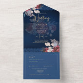 LeahG Burgundy Roses dentelle Invitation Mariage d (À l'intérieur)