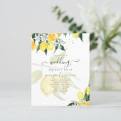 LeahG Citrus Yellow Lemons Wedding Invites (Staand voorkant)