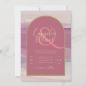 LeahG Dusty Rose Lavender Gold Wedding Invitation (Devant)