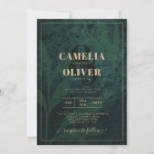 LeahG Emerald Forest Green Gold Wedding Invitation (Devant)