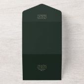 LeahG Emerald Forest Green Gold Wedding Invitation (Dehors)