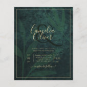 LeahG Emerald Forest Green Gold Wedding Invite (Voorkant)