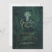 LeahG Emerald Forest Green Wedding INVITE Kaart (Voorkant)