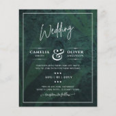 LeahG Emerald Green Feuilles de mariage Invitation (Devant)