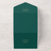 LeahG Emerald Green Gold Agate Mariage Invitation (Dehors)