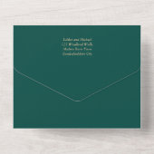 LeahG Emerald Green Gold Agate Mariage Invitation (Verso)