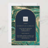 LeahG Emerald Green Gold Agate Mariage Invitation (Dos)