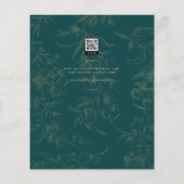 LeahG Emerald Green Gold  Botanical Wedding Flyer (Achterkant)