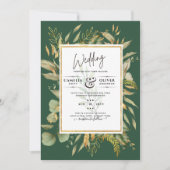LeahG Emerald Green Greenery Mariage Invitation (Devant)
