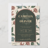 LeahG Emerald Green Terracotta Gold FALL Wedding Kaart (Voorkant)