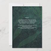 LeahG Emerald Green White Leaves Wedding Invite Kaart (Achterkant)
