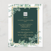 LeahG Eucalyptus Groene planten Goud TROUW QR CODE Flyer (Achterkant)