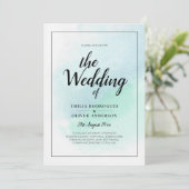 LeahG Faire-Part de Mariage Turquoise Bleu Vert IN (Debout devant)