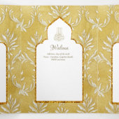 LeahG Gouden Witte Islamitische Moslim Trouwkaarte Drieluik Uitnodiging (Binnenkant midden)