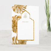 LeahG Gouden Witte Islamitische Moslim Trouwkaarte Kaart (Achterkant)