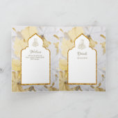 LeahG Gouden Witte Islamitische Moslim Trouwkaarte Kaart (Binnen)