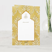 LeahG Gouden Witte Islamitische Moslim Trouwkaarte Kaart (Achterkant)