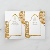 LeahG Gouden Witte Islamitische Moslim Trouwkaarte Kaart (Binnen)