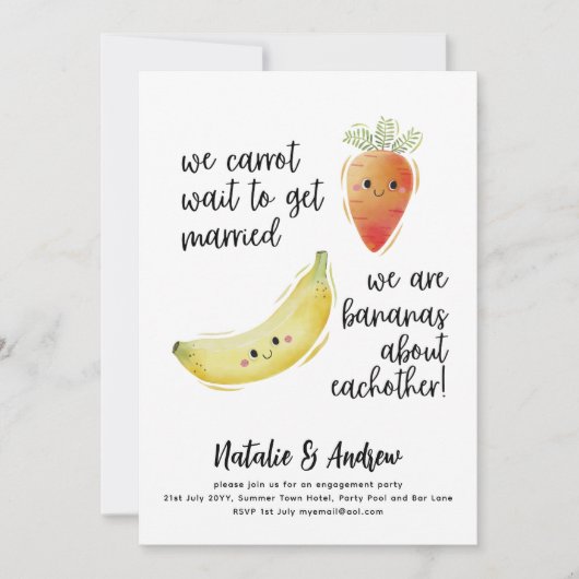 LeahG Grappige Mooie Zomer Bruiloft Borrel Fruit W Kaart (Voorkant)