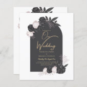LeahG Gray Roses Modern Herfst Winter Wedding (Voorkant / Achterkant)