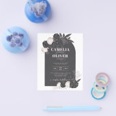 LeahG Gray Roses Modern Herfst Winter Wedding Flyer (Enkel)