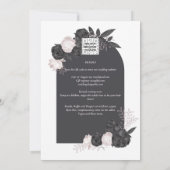 LeahG Gray Roses Modern Herfst Winter Wedding Kaart (Achterkant)