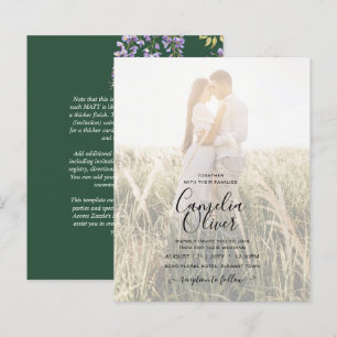 LeahG Green Paars WISTERIA Wedding INVITE