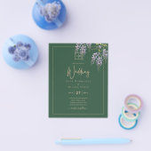 LeahG Green Paars WISTERIA Wedding INVITE Flyer (Enkel)