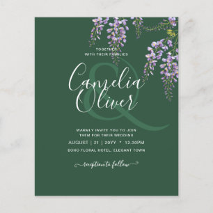 LeahG Green Paars WISTERIA Wedding INVITE Flyer