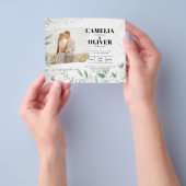 LeahG Greenery Leaves PHOTO OVERLAY Wedding Invive Flyer (Hand)