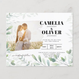 LeahG Greenery Leaves PHOTO OVERLAY Wedding Invive Flyer