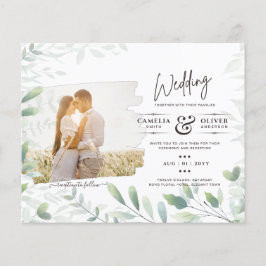 LeahG Greenery Leaves PHOTO OVERLAY Wedding Invive Flyer