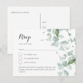 LeahG Groene Themahuwelijk RSVP Briefkaart (Voorkant / Achterkant)