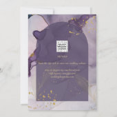 LeahG Ink Ombre Paars Lavender Gold Wedding Kaart (Achterkant)