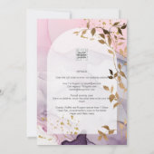 LeahG Ink Ombre Paars Pink Pink Gold Wedding Kaart (Achterkant)