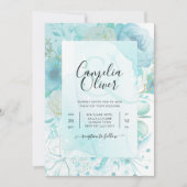 LeahG INK Verre de mer Turquoise Aqua INVITATION A (Devant)