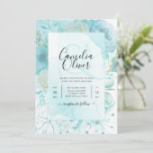 LeahG INK Verre de mer Turquoise Aqua INVITATION A (Debout devant)